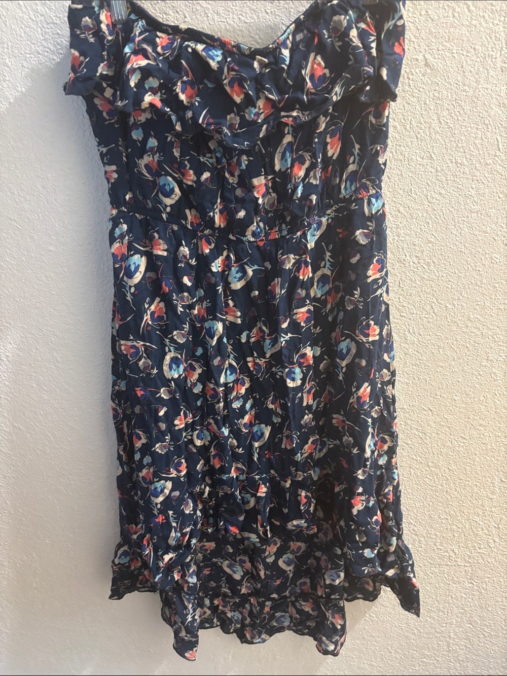 Navy Floral Ruffle Sundress